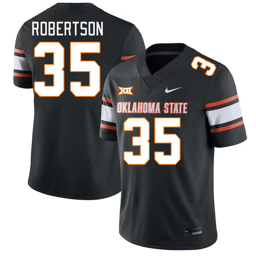 Men #35 Baxter Robertson Oklahoma State Cowboys College Football Jerseys Stitched-Black